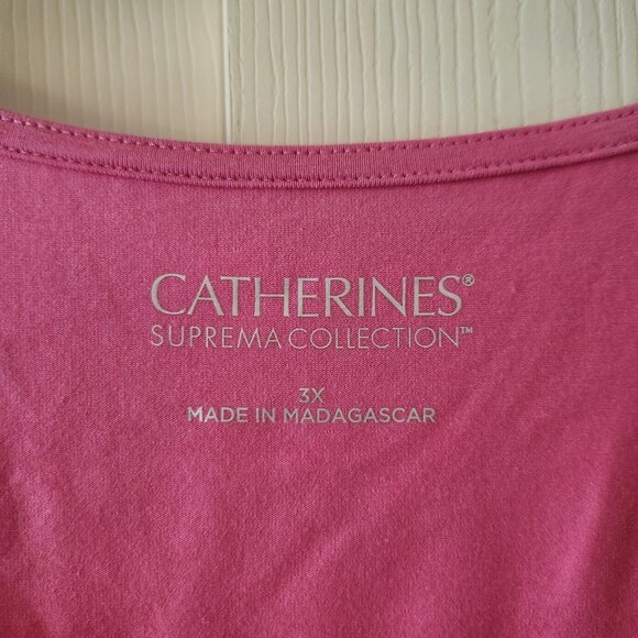 Catherines Suprema Collection Pink Tank Top Size 3X Cotton/ Spandex NWT - Picture 2 of 7